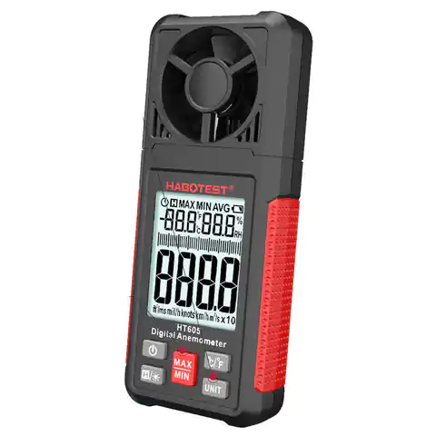 ⁨Cyfrowy anemometr miernik prędkości wiatru Habotest HT605⁩ w sklepie Wasserman.eu