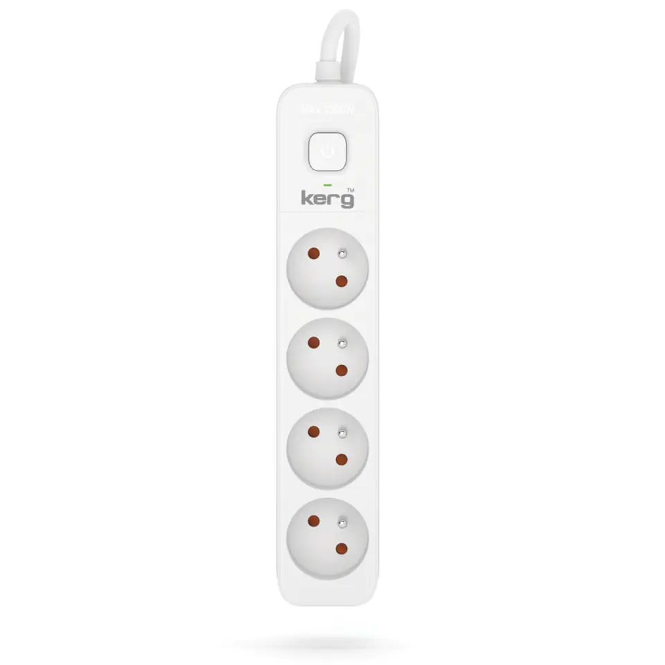 ⁨Kerg M02392 4 Earthed sockets  - 3.0m power strip with 3x1mm2 cable, 10A⁩ at Wasserman.eu