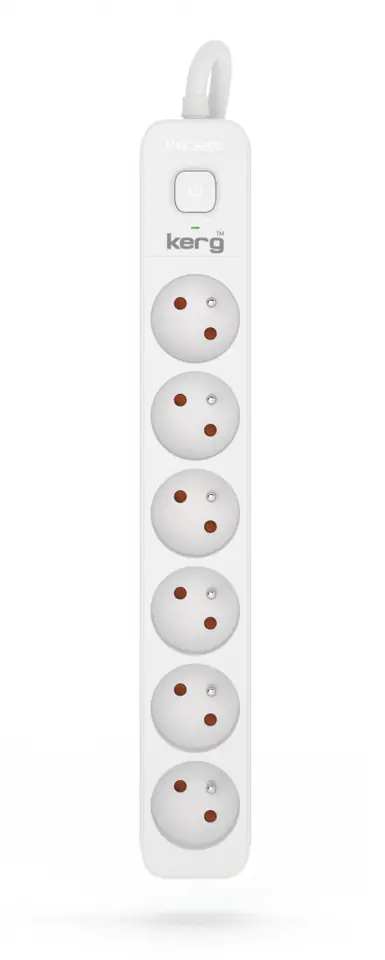 ⁨Kerg M02409 6 Earthed sockets  - 1,5m power strip with 3x1,5mm2 cable, 16A⁩ at Wasserman.eu