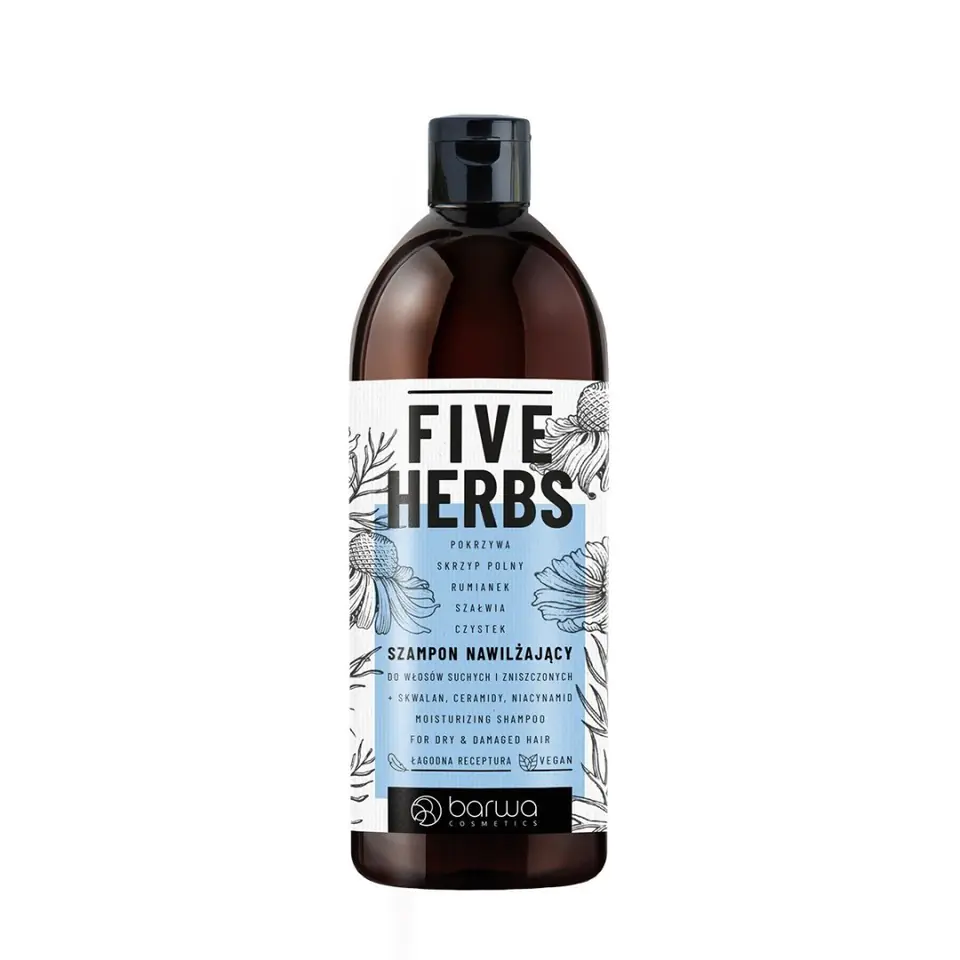 ⁨COLOR Five Herbs Moisturizing shampoo - for dry and damaged hair 480ml⁩ at Wasserman.eu