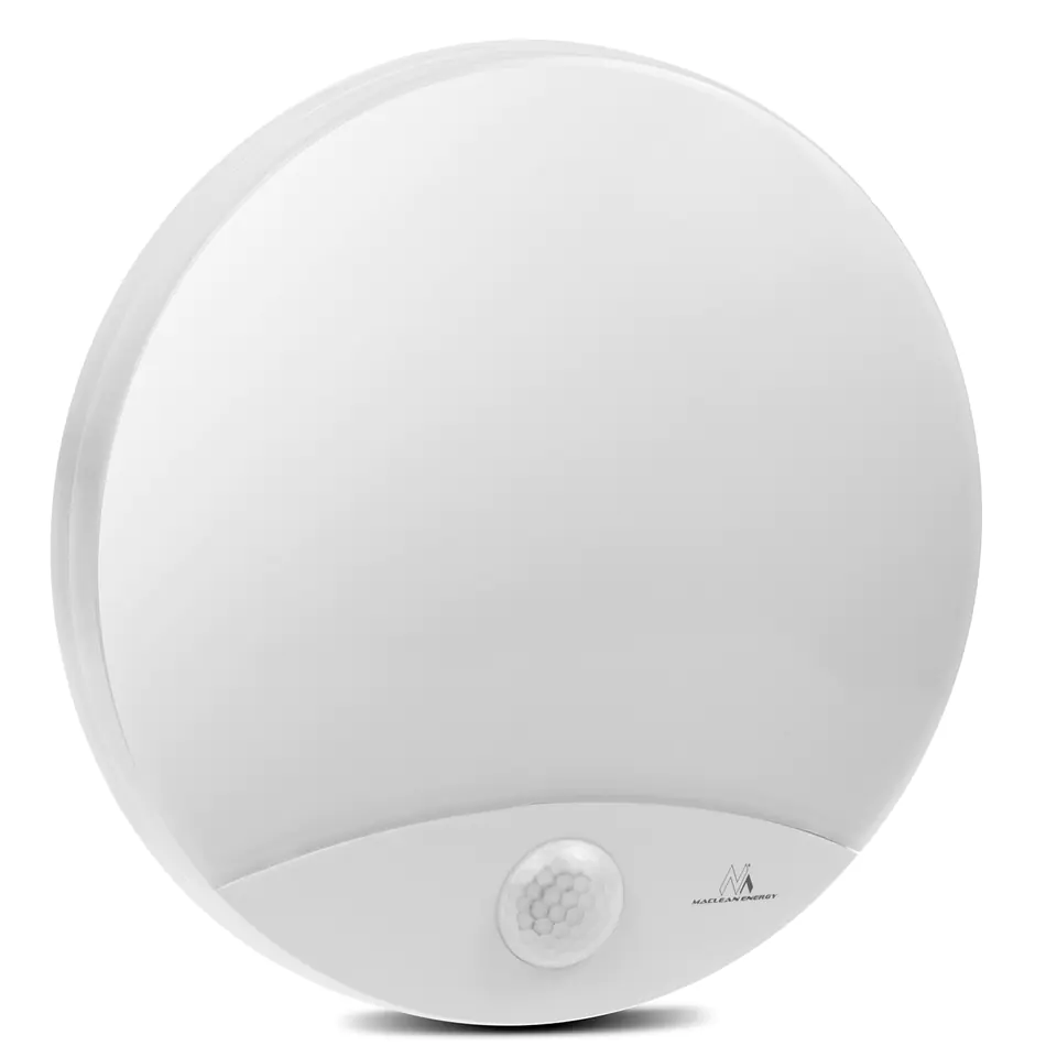 ⁨Maclean Motion Sensor LED Lamp, Infrared, White, 10W, IP44, Natural White (4000K), 900lm, MCE357 W⁩ at Wasserman.eu