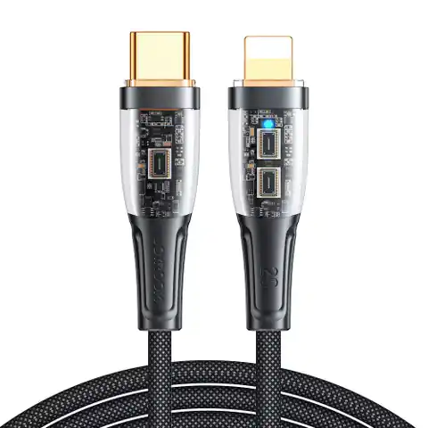 ⁨Joyroom kabel szybko ładujący z inteligentnym wyłącznikiem USB-C - Lightning 20W 1.2m czarny (S-CL020A3)⁩ w sklepie Wasserman.eu