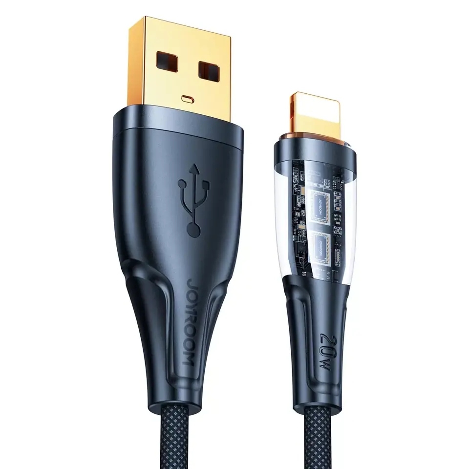 ⁨Joyroom fast charging cable with smart switch USB-A - Lightning 2.4A 1.2m black (S-UL012A3)⁩ at Wasserman.eu