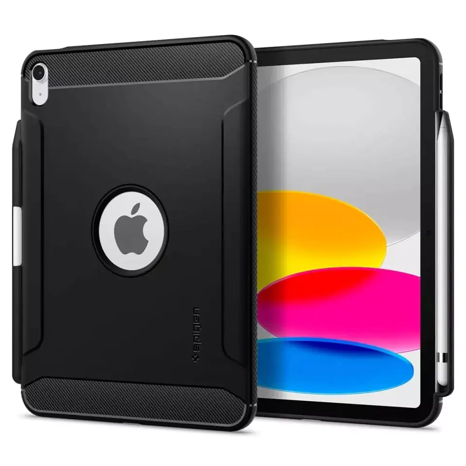 ⁨Etui na tablet Spigen Rugged Armor do Apple iPad 10.9 2022 MATTE BLACK⁩ w sklepie Wasserman.eu