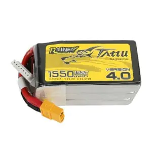 Rechargeable Tattu R-Line 4.0 1550mAh 22.2V 130C 6S1P XT60 at Wasserman.eu