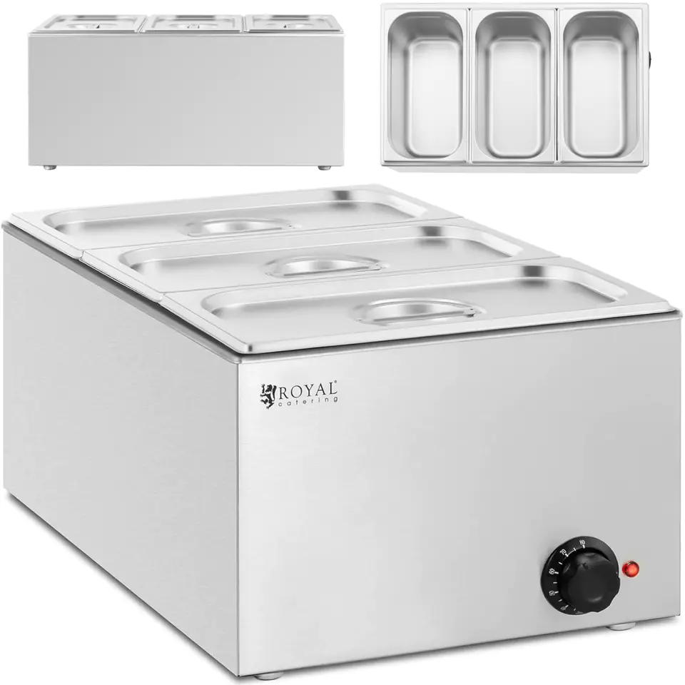 ⁨Bain-marie, electric heater 3 x GN 1/3 640 W⁩ at Wasserman.eu