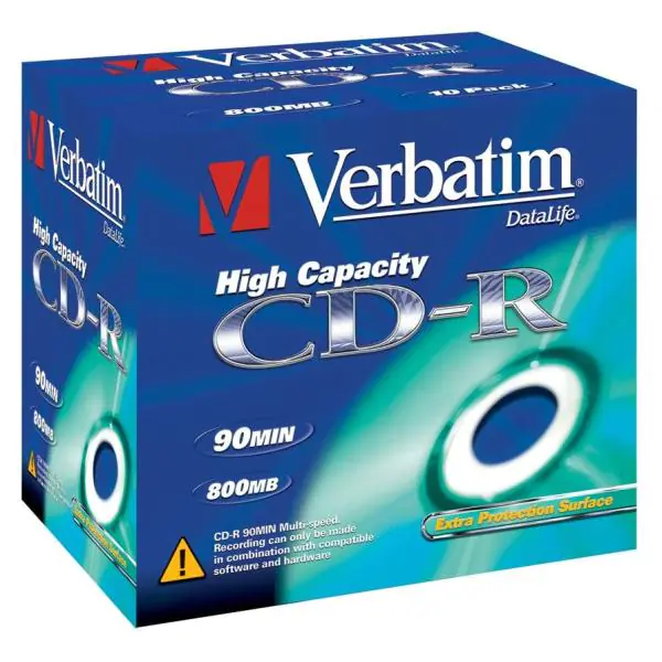 ⁨CD-R VERBATIM 800 MB 40x Jewel Case 10 pcs⁩ at Wasserman.eu