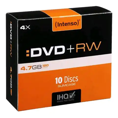 ⁨Intenso DVD+RW, Rewritable, 4211632, 4.7GB, 4x, slim case, 10-pack, 12cm, do archiwizacji danych⁩ w sklepie Wasserman.eu