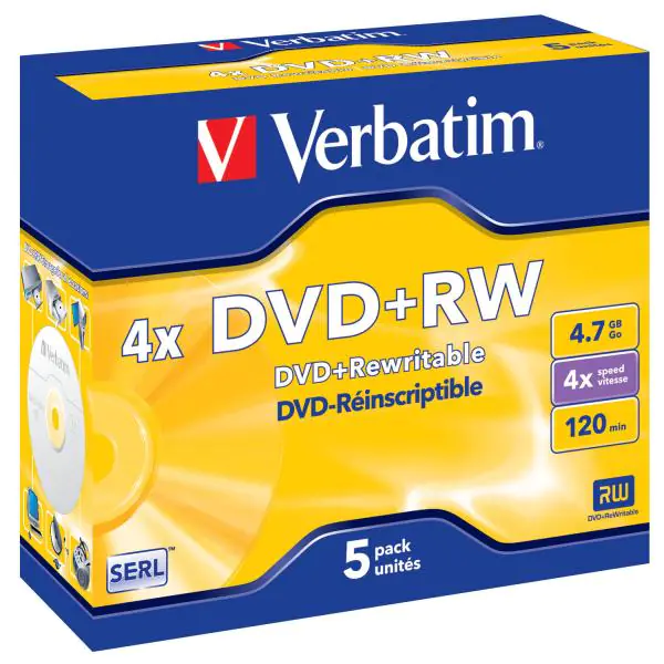 ⁨DVD+RW VERBATIM 4.7 GB 4x Jewel Case 5 pcs.⁩ at Wasserman.eu