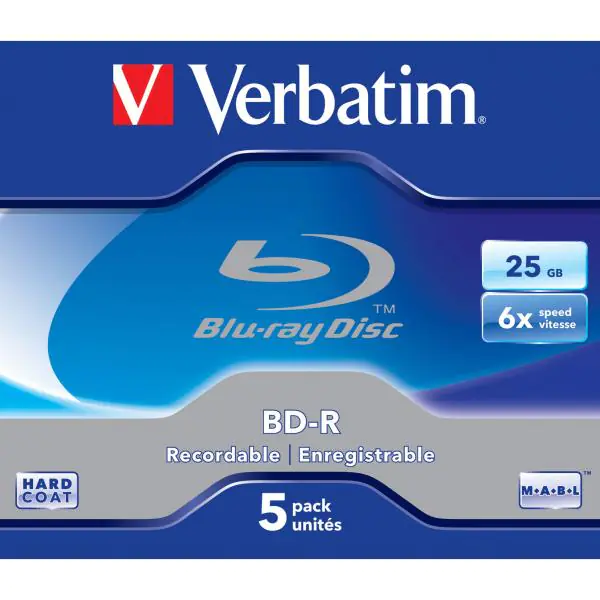 ⁨BD-R VERBATIM 25 GB 6x Jewel Case 5 pcs⁩ at Wasserman.eu