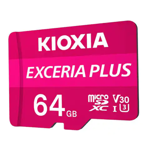 ⁨Kioxia Speicherkarte Exceria Plus (M303), 64GB, microSDXC, LMPL1M064GG2, UHS-I U3 (Klasse 10)⁩ im Wasserman.eu