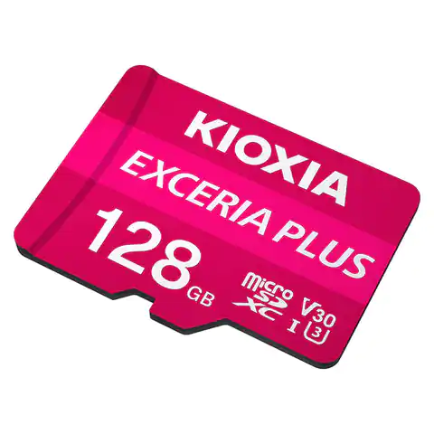⁨Kioxia Speicherkarte Exceria Plus (M303), 128GB, microSDXC, LMPL1M128GG2, UHS-I U3 (Klasse 10)⁩ im Wasserman.eu