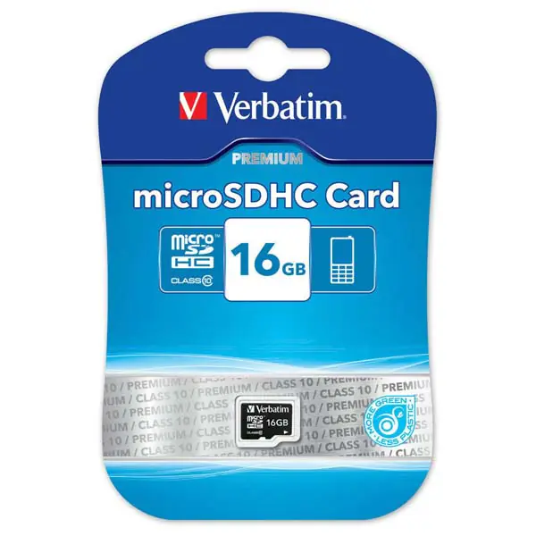 ⁨Verbatim Micro Secure Digital Card Premium, 16GB, micro SDHC, 44010, UHS-I U1 (Class 10)⁩ at Wasserman.eu