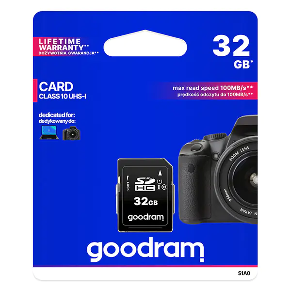 ⁨Goodram Karta pamięci Secure Digital Card, 32GB, SDHC, S1A0-0320R12, UHS-I U1 (Class 10)⁩ w sklepie Wasserman.eu