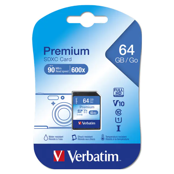 ⁨Verbatim microSDXC Flash Card, 64GB, SDXC, 44024, do archiwizacji danych⁩ w sklepie Wasserman.eu