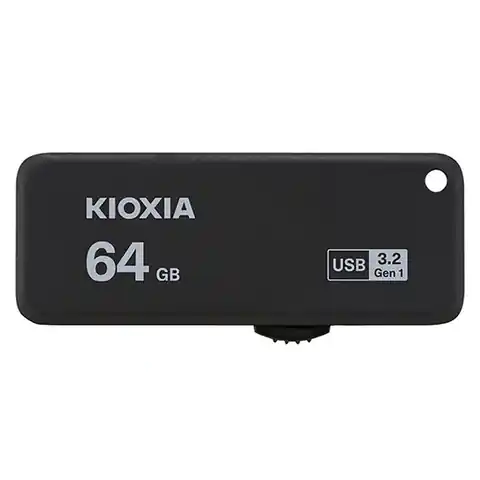 ⁨Kioxia USB flash disk, USB 3.0, 64GB, Yamabiko U365, Yamabiko U365, czarny, LU365K064GG4⁩ w sklepie Wasserman.eu