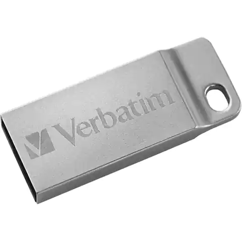 ⁨Verbatim USB flash disk, USB 2.0, 16GB, Metal Executive, Store N Go, Silver, 98748, USB A, with keychain eyelet⁩ at Wasserman.eu