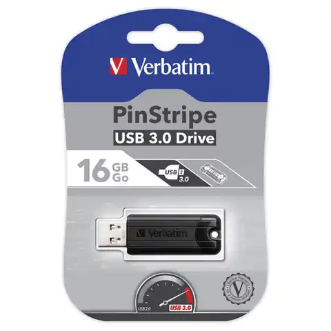 ⁨PinStripe USB 3.0 Drive 16GB Black⁩ at Wasserman.eu