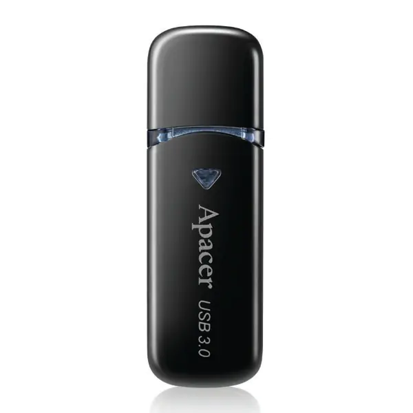 ⁨Apacer USB flash disk, USB 3.0, 32GB, AH355, black, AP32GAH355B-1, USB A, with cover⁩ at Wasserman.eu