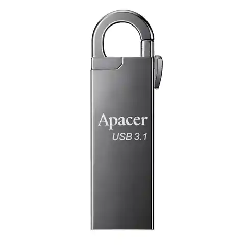 ⁨Apacer USB flash disk, USB 3.0, 64GB, AH15A, srebrny, AP64GAH15AA-1, USB A, z karabinkiem⁩ w sklepie Wasserman.eu
