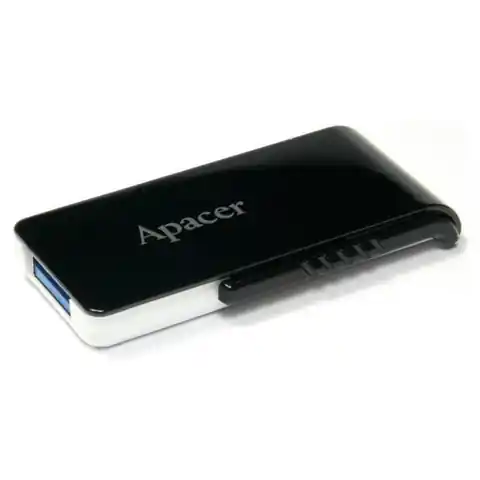 ⁨Apacer USB flash disk, USB 3.0, 64GB, AH350, czarny, AP64GAH350B-1, USB A, z wysuwanym złączem⁩ w sklepie Wasserman.eu