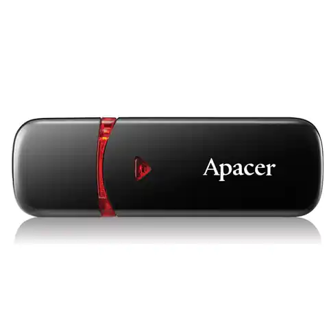 ⁨Apacer USB flash disk, USB 2.0, 64GB, AH333, black, AP64GAH333B-1, USB A, with cover⁩ at Wasserman.eu