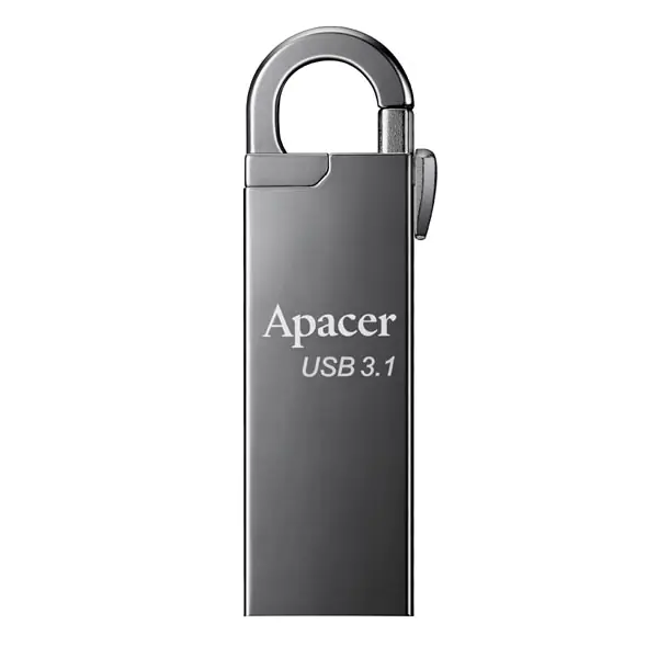 ⁨Apacer USB flash disk, USB 3.0, 128GB, AH15A, srebrny, AP128GAH15AA-1, USB A, z karabinkiem⁩ w sklepie Wasserman.eu