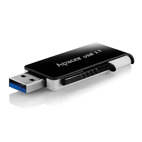 ⁨Apacer USB flash disk, USB 3.0, 128GB, AH350, czarny, AP128GAH350B-1, USB A, z wysuwanym złączem⁩ w sklepie Wasserman.eu