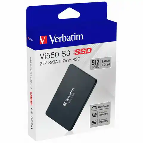 ⁨Dysk SSD wewnętrzny Verbatim wewnętrzny SATA III, 512GB, Vi550, 49352, 560 MB/s-R, 535 MB/s-W⁩ w sklepie Wasserman.eu