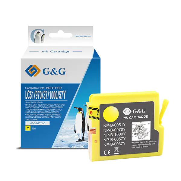 ⁨G&G kompatybilny ink / tusz z LC-1000Y, LC-970Y, NP-B-0051Y/1000Y/970Y, yellow, 400s⁩ w sklepie Wasserman.eu