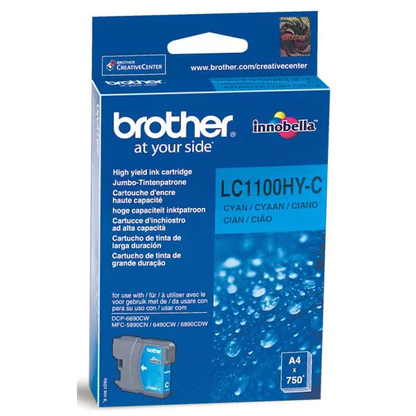 ⁨Brother oryginalny ink / tusz LC-1100HYC, cyan, 750s, high capacity⁩ w sklepie Wasserman.eu