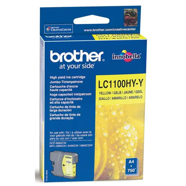 ⁨Brother oryginalny ink / tusz LC-1100HYY, yellow, 750s, high capacity⁩ w sklepie Wasserman.eu