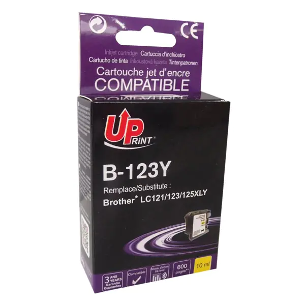 ⁨UPrint kompatybilny ink / tusz z LC-123Y, B-123Y, yellow, 600s, 10ml⁩ w sklepie Wasserman.eu