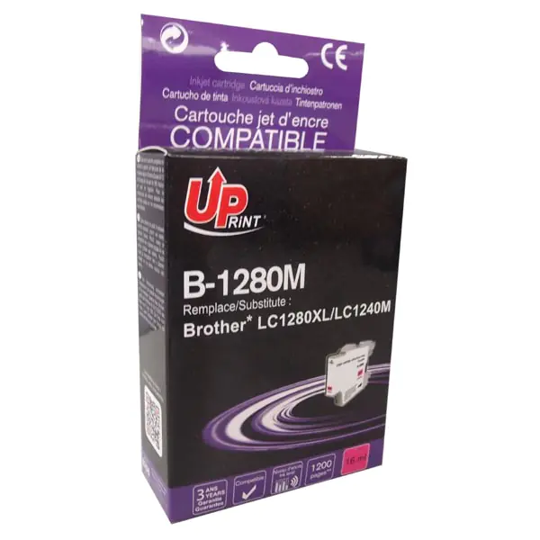 ⁨UPrint kompatybilny ink / tusz z LC-1280XLM, B-1280M, magenta, 1200s, 12ml, high capacity⁩ w sklepie Wasserman.eu