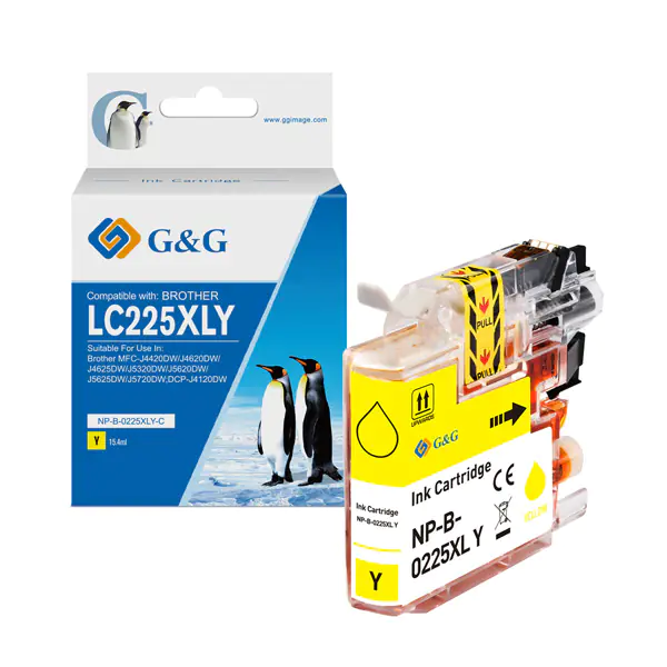 G&G kompatybilny ink / tusz z LC-225XLY, NP-B-0225XLY, yellow, 1200s w sklepie Wasserman.eu