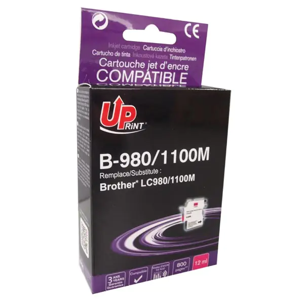 ⁨UPrint compatible ink/ink with LC-980M, magenta, 12ml, B-980M, for Brother DCP-145C, 165C⁩ at Wasserman.eu