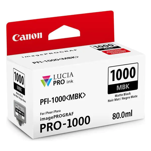 ⁨Canon oryginalny ink / tusz PFI-1000 MBK, 0545C001, czarny mat, 5490s, 80ml, -⁩ w sklepie Wasserman.eu