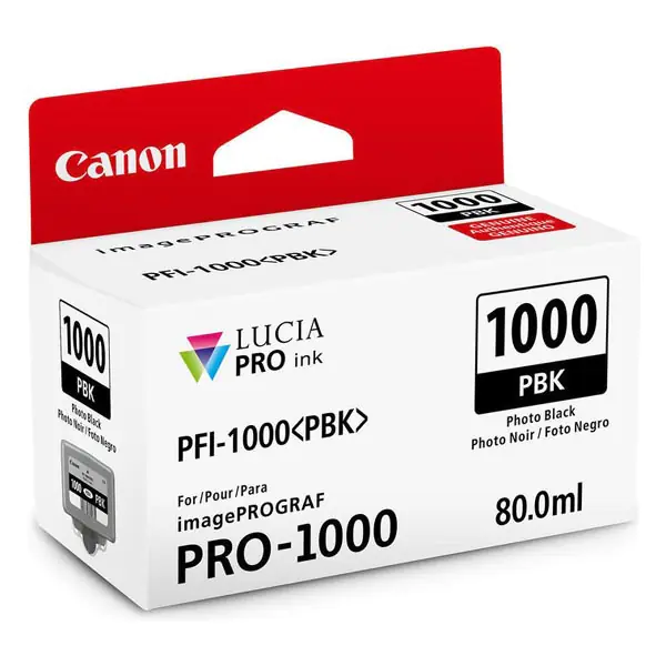 ⁨Canon oryginalny ink / tusz PFI-1000 PBK, 0546C001, photo black, 2205s, 80ml⁩ w sklepie Wasserman.eu