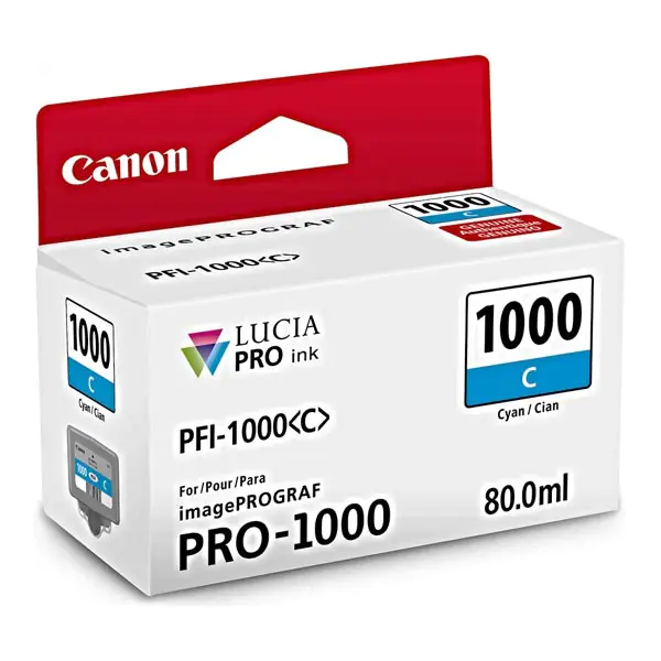 ⁨Canon oryginalny ink / tusz PFI-1000 C, 0547C001, cyan, 5025s, 80ml⁩ w sklepie Wasserman.eu