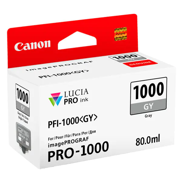 ⁨Canon oryginalny ink / tusz PFI-1000 GY, 0552C001, grey, 1465s, 80ml⁩ w sklepie Wasserman.eu