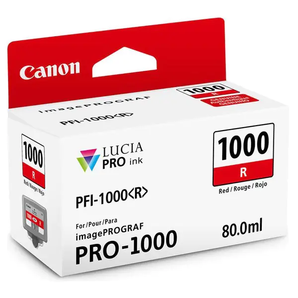 ⁨Canon oryginalny ink / tusz PFI-1000 R, 0554C001, red, 5355s, 80ml, -⁩ w sklepie Wasserman.eu