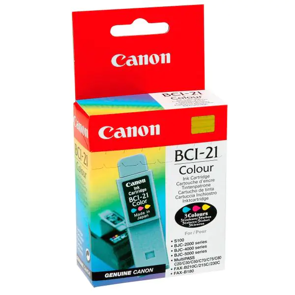 ⁨Canon oryginalny ink / tusz BCI-21 C, 0955A351, color, blistr, 120s, EOL⁩ w sklepie Wasserman.eu