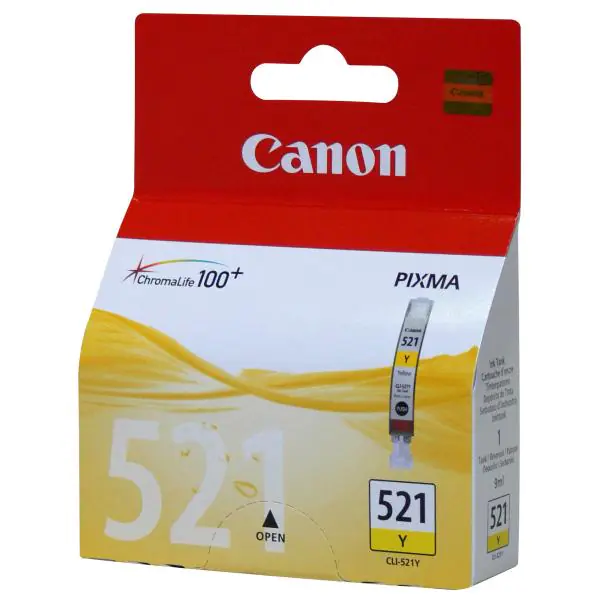 ⁨Canon oryginalny ink / tusz CLI521Y, yellow, 505s, 9ml, 2936B001, Canon iP3600, iP4600, MP620, MP630, MP980⁩ w sklepie Wasserman.eu