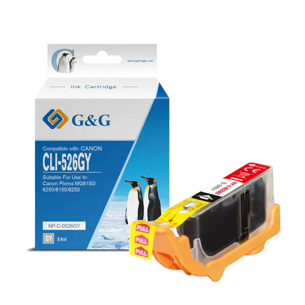 ⁨G&G kompatybilny ink / tusz z CLI526GY, NP-C-0526GY, 4544B001, grey, 8.4ml⁩ w sklepie Wasserman.eu