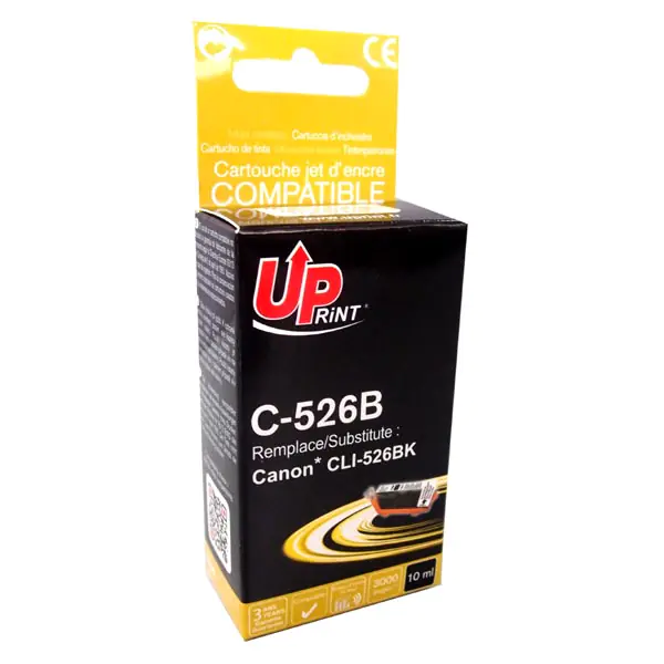 ⁨UPrint kompatybilny ink / tusz z CLI526BK, C-526B, black, 10ml, z chipem⁩ w sklepie Wasserman.eu