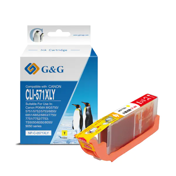 ⁨G&G kompatybilny ink / tusz z CLI571Y XL, NP-C-0CL571XLY, yellow, 10,8ml, ml high capacity⁩ w sklepie Wasserman.eu