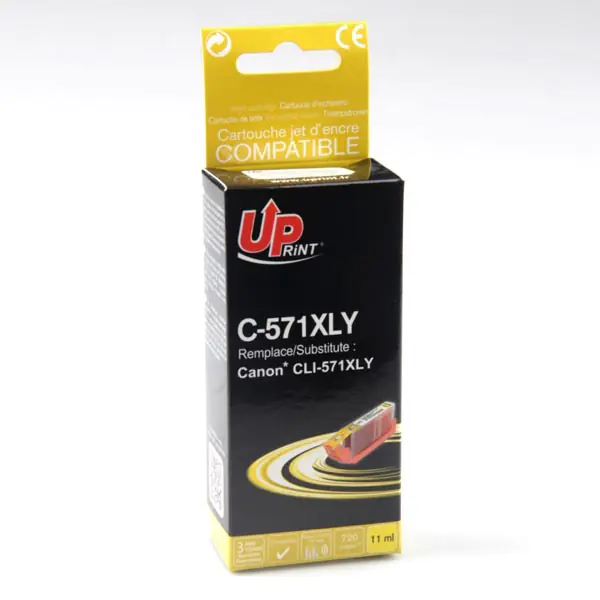 ⁨UPrint kompatybilny ink / tusz z CLI571Y XL, C-571XLY, yellow, 800s, 11ml, high capacity⁩ w sklepie Wasserman.eu
