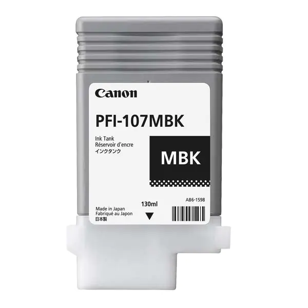 ⁨Canon oryginalny ink / tusz PFI-107 MBK, 6704B001, czarny mat, 130ml⁩ w sklepie Wasserman.eu