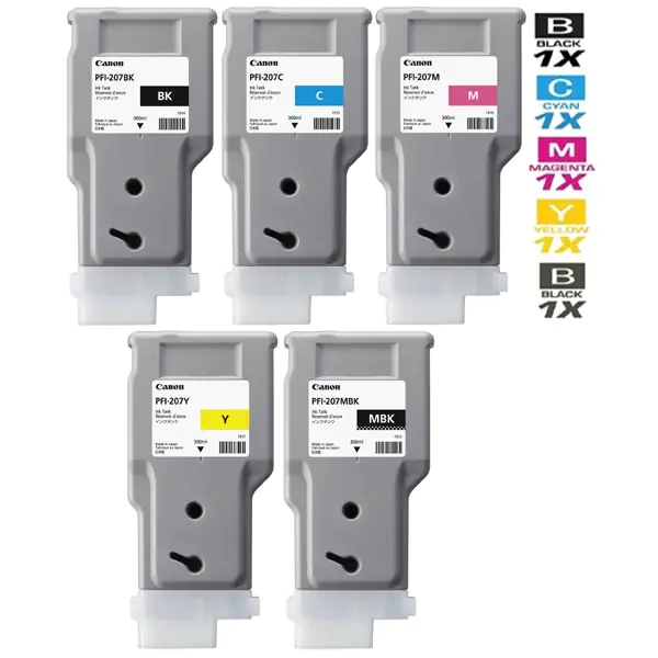 ⁨Canon oryginalny ink / tusz PFI-207  MBK, 8788B001, czarny mat, 300ml⁩ w sklepie Wasserman.eu