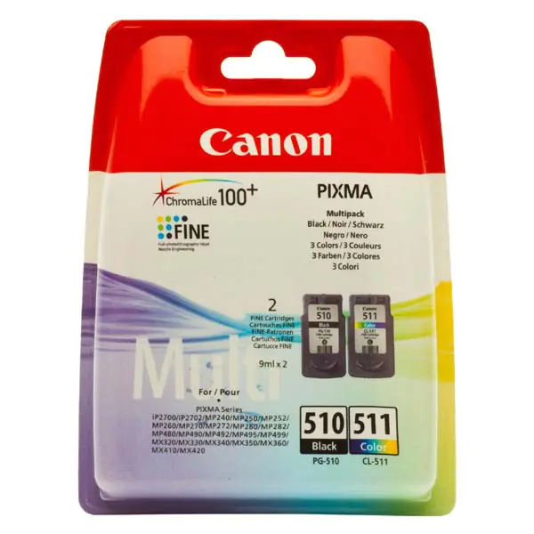 ⁨Canon oryginalny ink / tusz PG-510/CL-511, 2970B010, black/color, blistr, 220, 245s, 9ml, 2-pack, EOL⁩ w sklepie Wasserman.eu